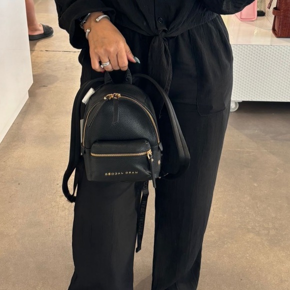 Marc Jacobs New Mini Pebbled Black Leather Adjustable Backpack Purse - Picture 14 of 15